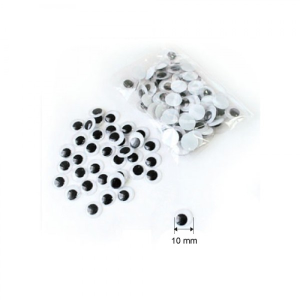 10mm Wiggly Eye Pack of 100