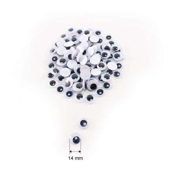 14mm Wiggly Eye Pack of 100