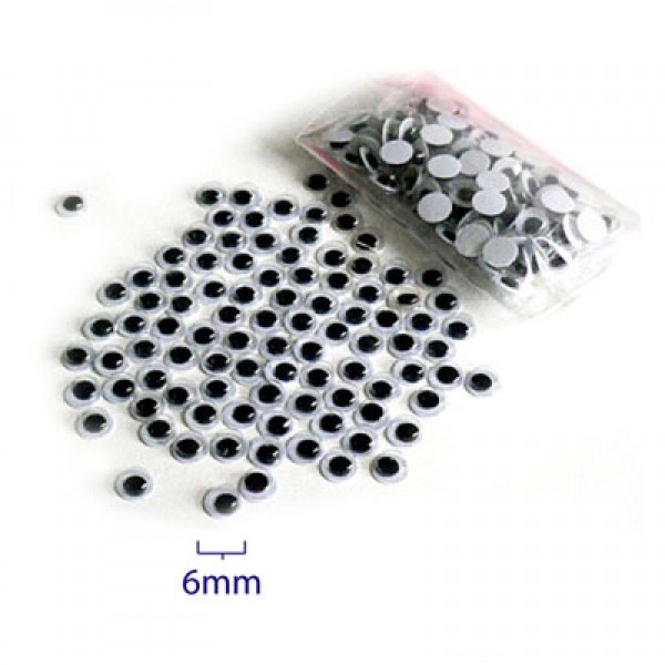 6mm Wiggly Eye Pack of 100