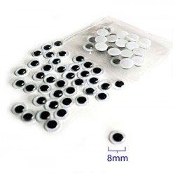 8mm Wiggly Eye Pack of 100