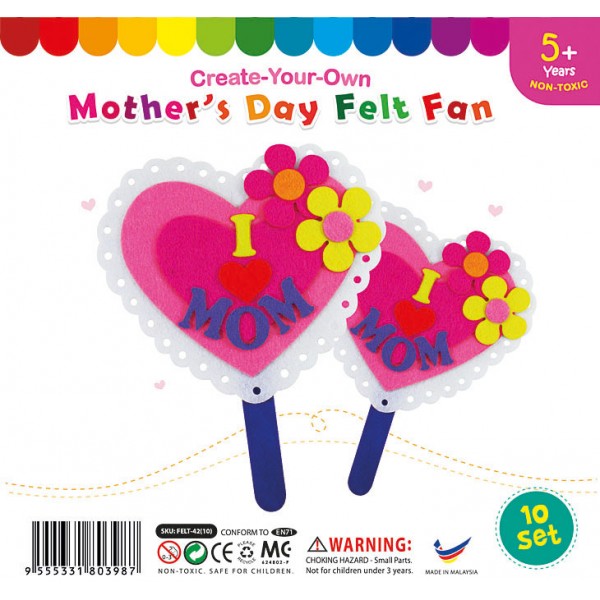 Felt Mother's Day Fan Pack of 10